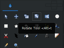 A screenshot of the Synfig Studio interface, showing the rotate tool.