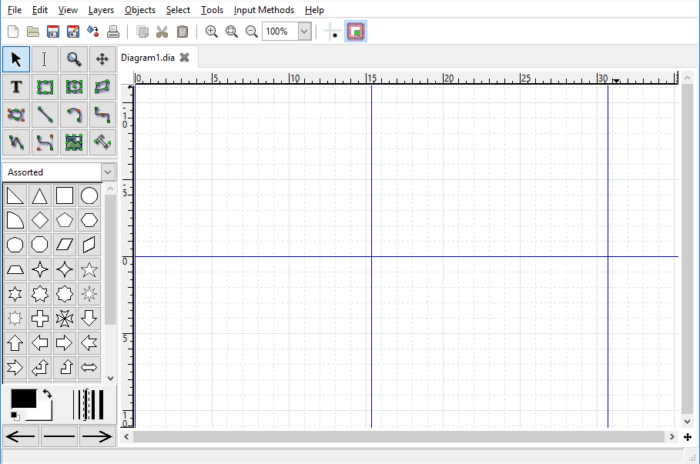 Screenshot of the Dia software interface
