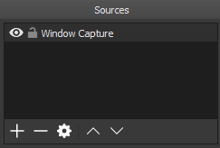 Screenshot of OBS Studio, showing the "Sources" section of the interface.